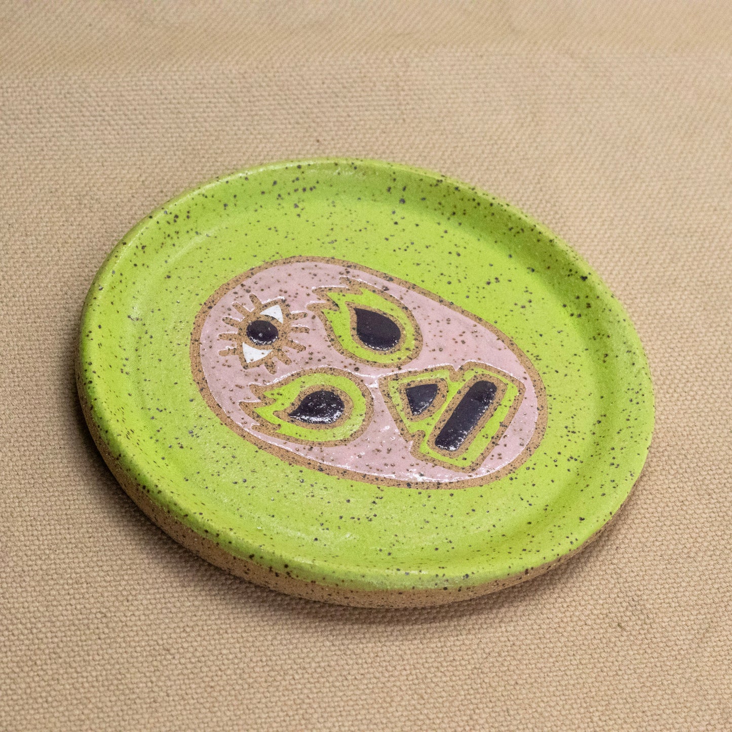 Luchadora Spoon Rest (Chartreuse) by The Introverted Potter