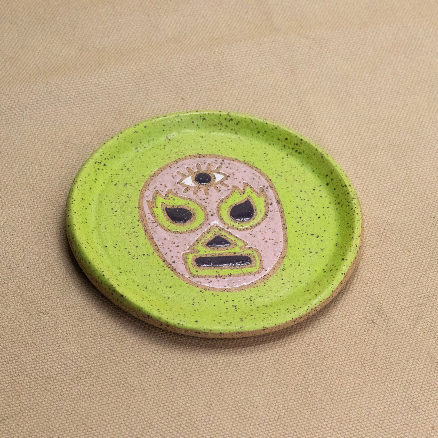 Luchadora Spoon Rest (Chartreuse) by The Introverted Potter