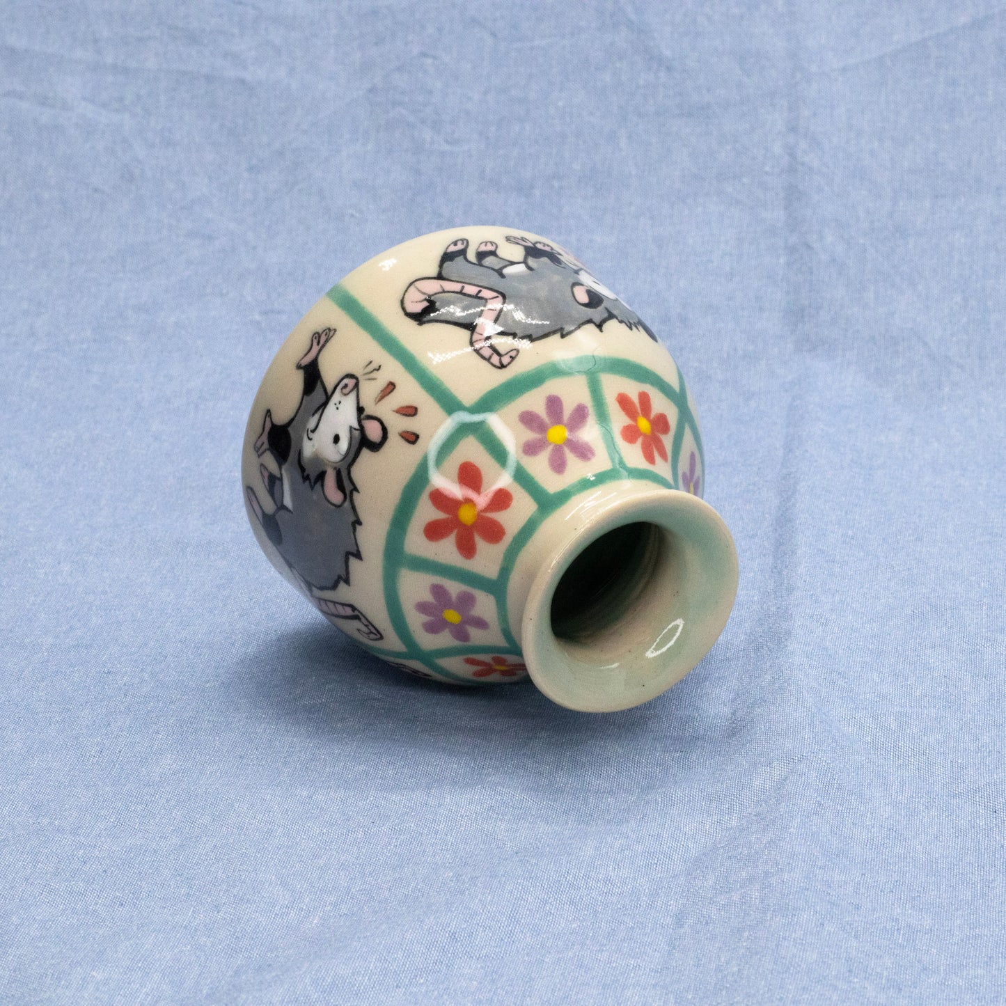 Silly Animals Mini Vase: Opossum by Marianna D D King