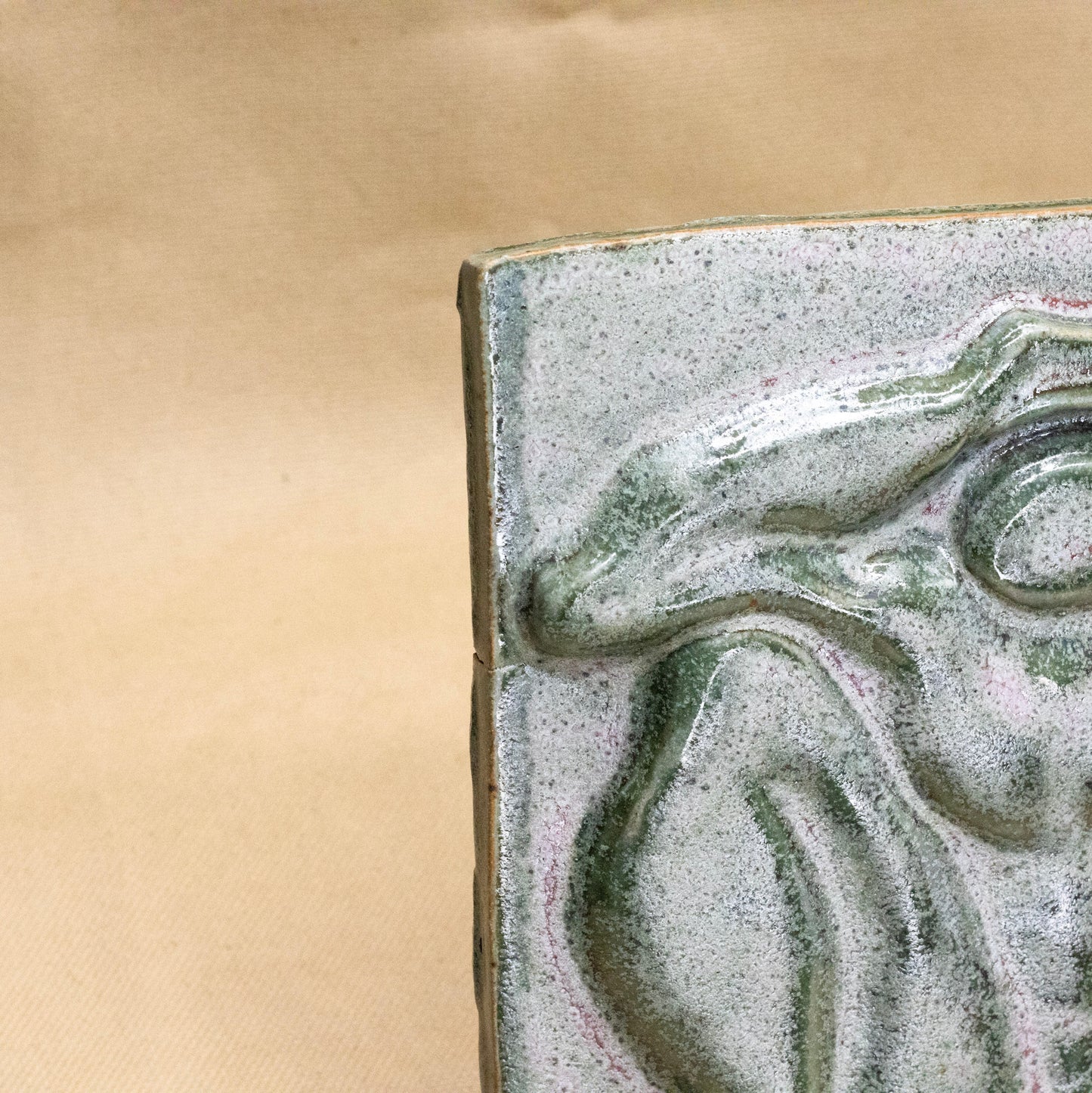 Squatting Figure Wall Tile by Elva Bennett