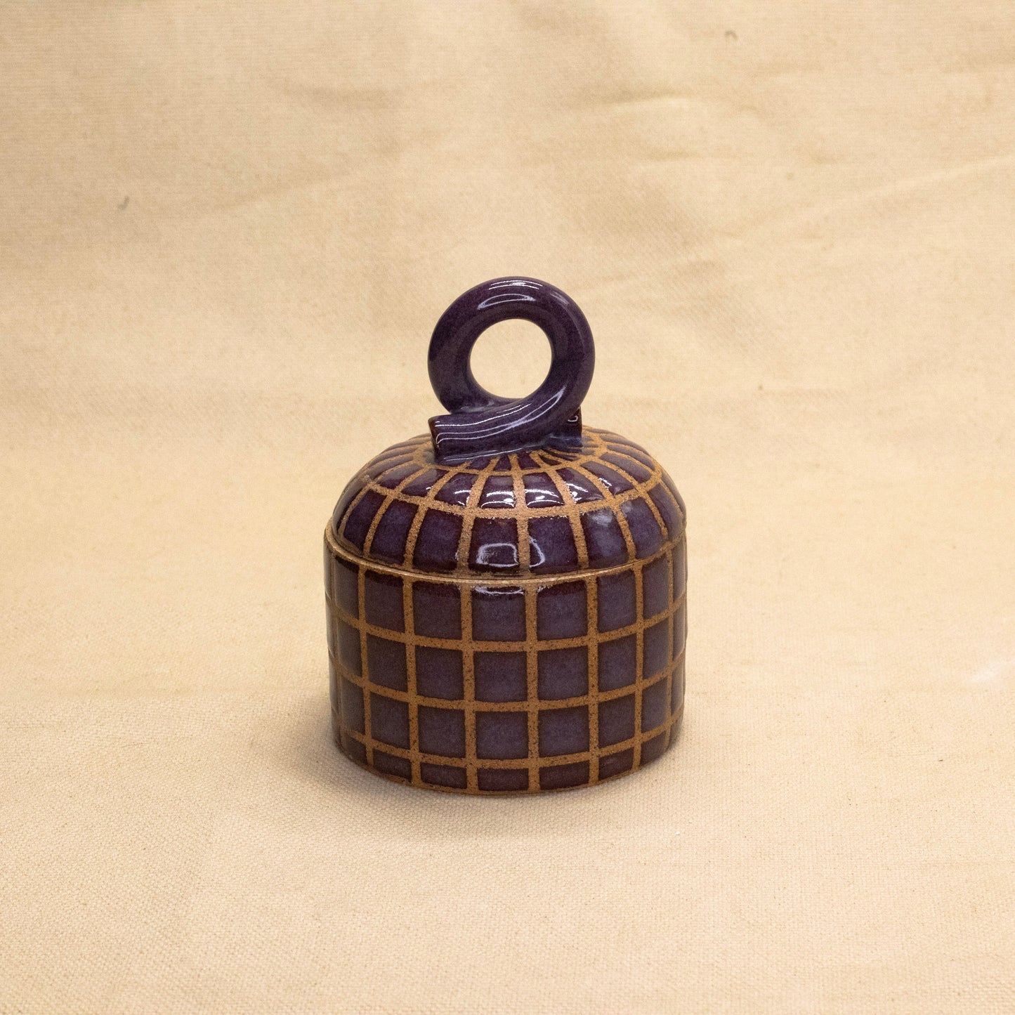Smokey Merlot Lidded Jar by Wrecky Designs