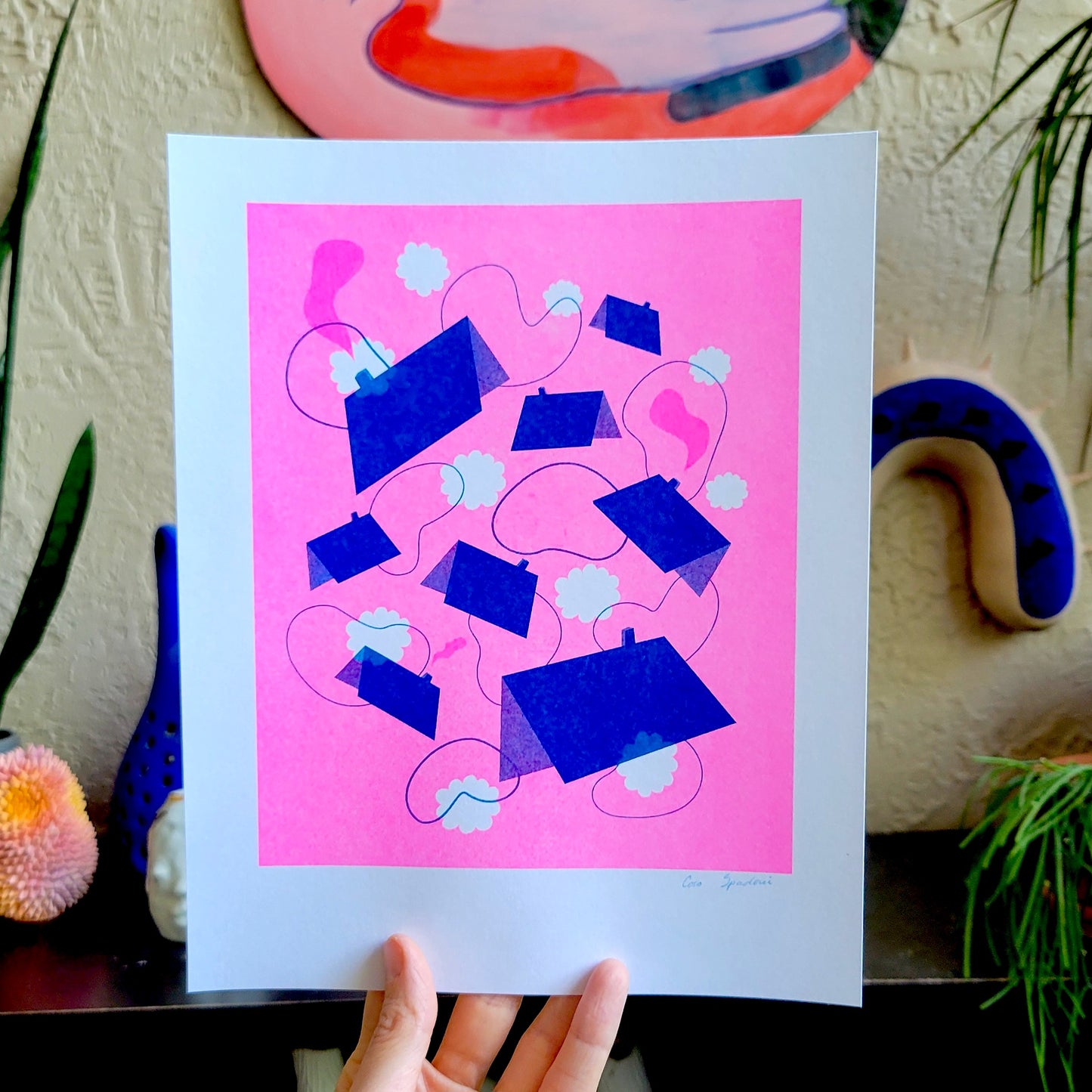 Cozy Home Risograph Print by Coco Spadoni