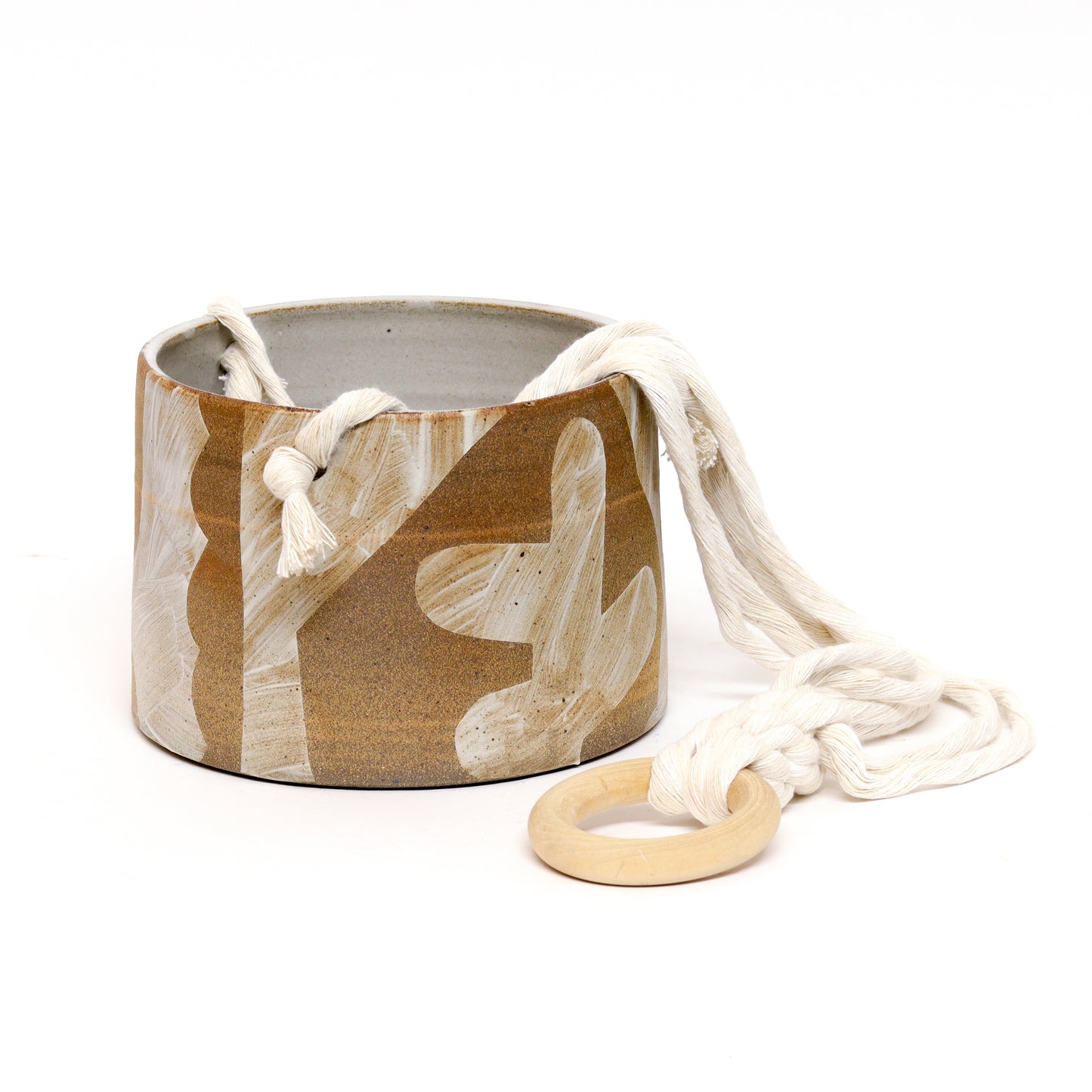 White Shapes Hanging Planter by Sarah Steininger Leroux