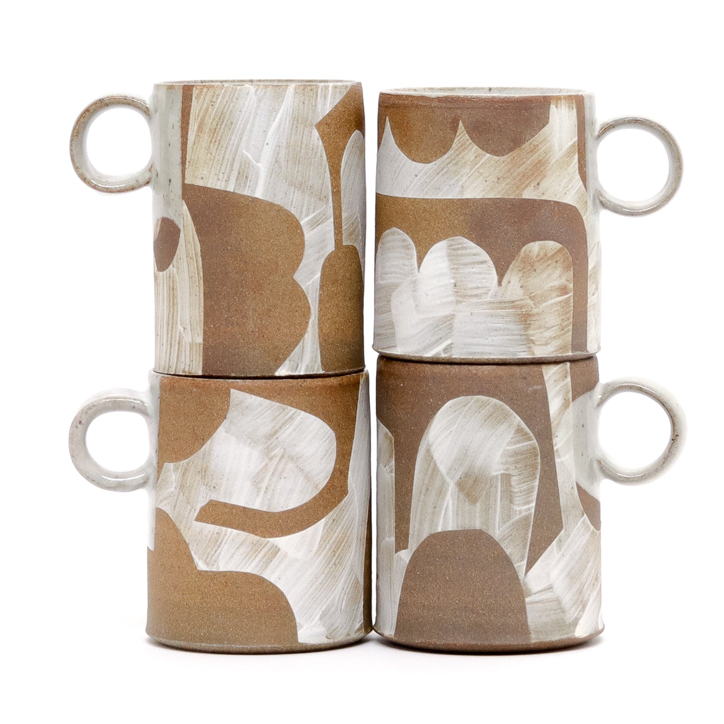 Tall White Shapes Mugs by Sarah Steininger Leroux