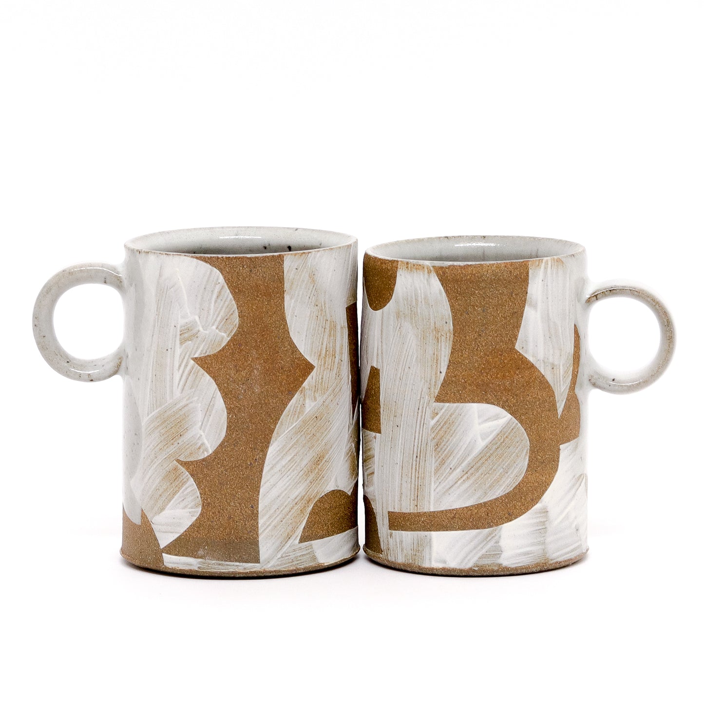 Tall White Shapes Mugs by Sarah Steininger Leroux