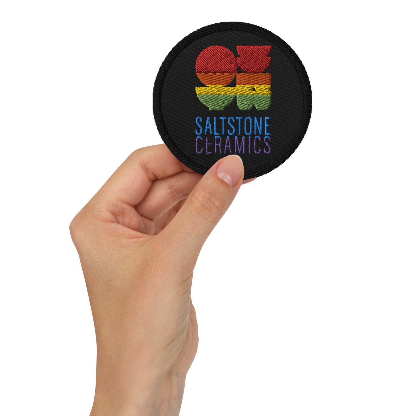 Saltstone Ceramics Rainbow Embroidered patches