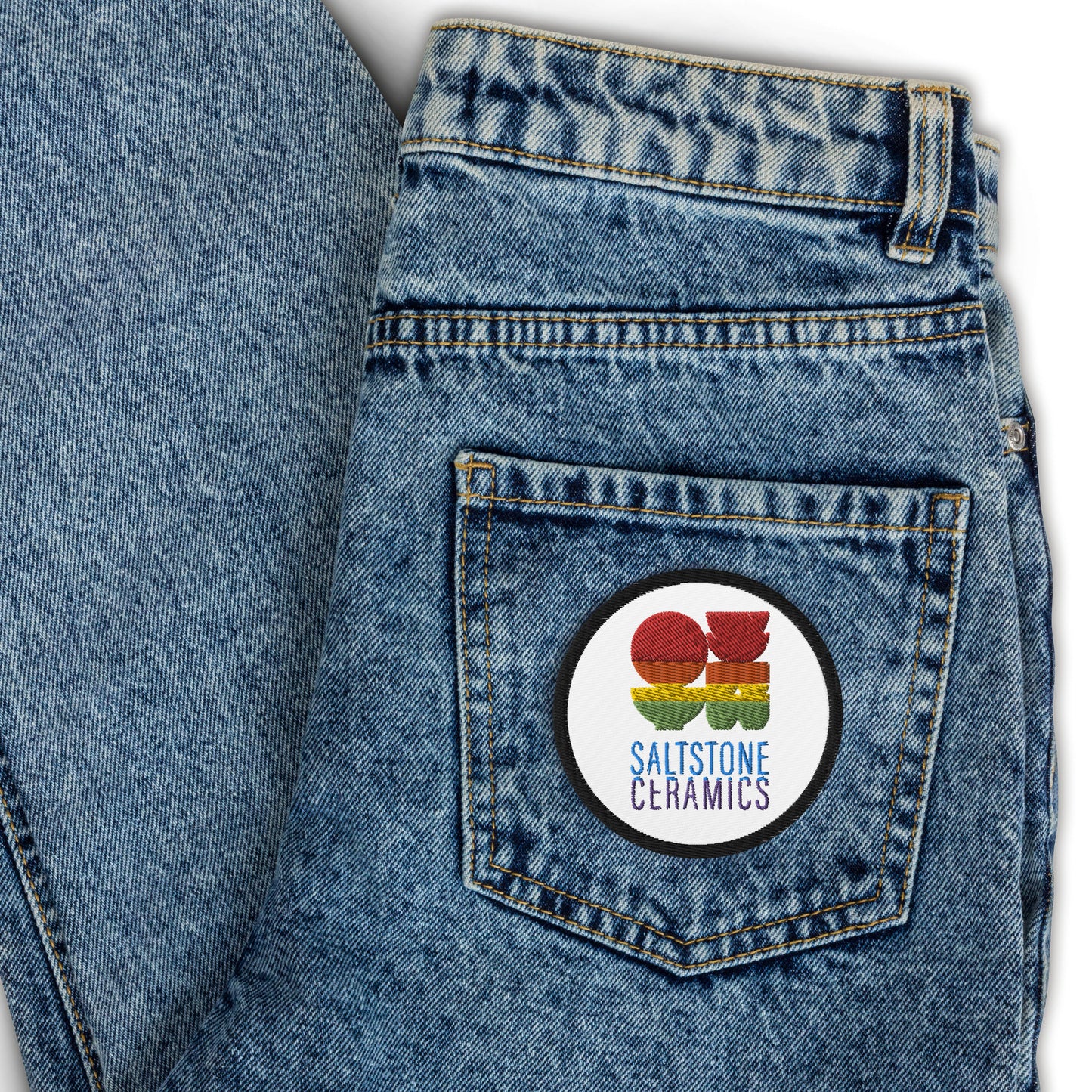 Saltstone Ceramics Rainbow Embroidered patches