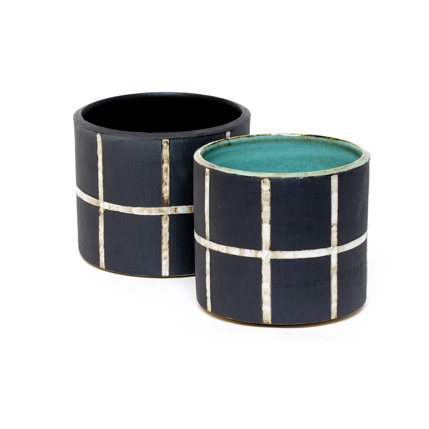 Black Grid Cachepot/Planters by Theresa Choi