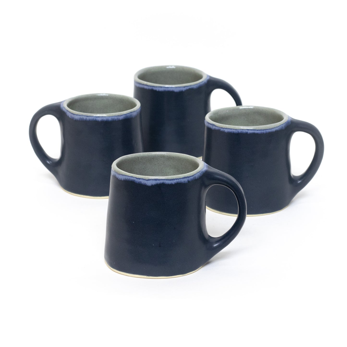 Charcoal and Gray with Blue Rim Mug
