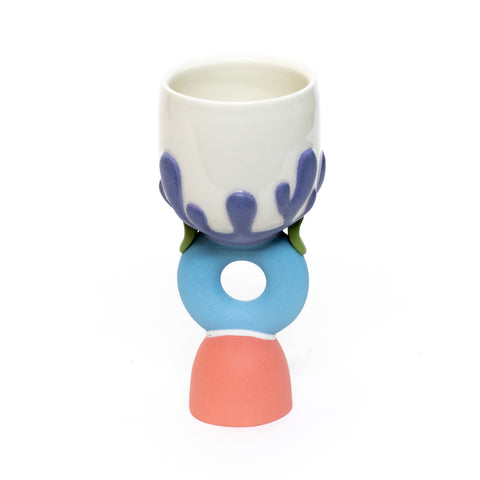 Teal Coral Goblet by Beanstalk Ceramics