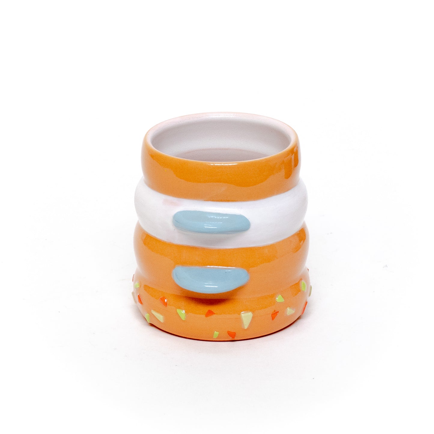 Tangerine Confetti Nub Cup by Beanstalk Ceramics