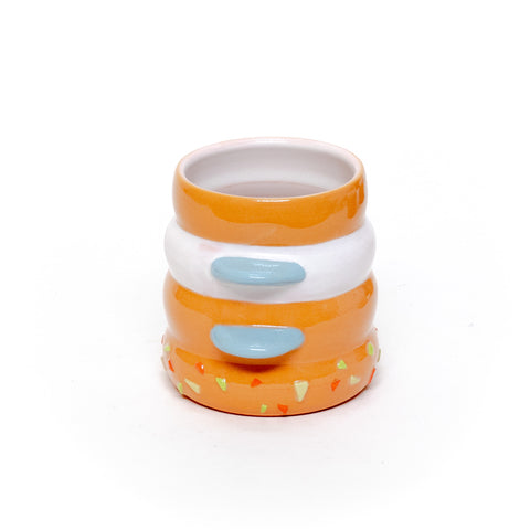 Tangerine Confetti Nub Cup by Beanstalk Ceramics