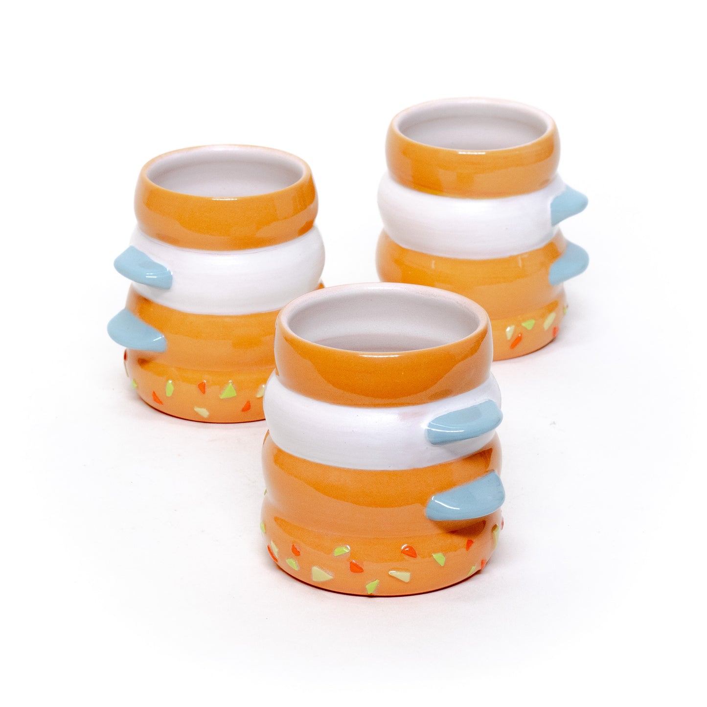 Tangerine Confetti Nub Cup by Beanstalk Ceramics