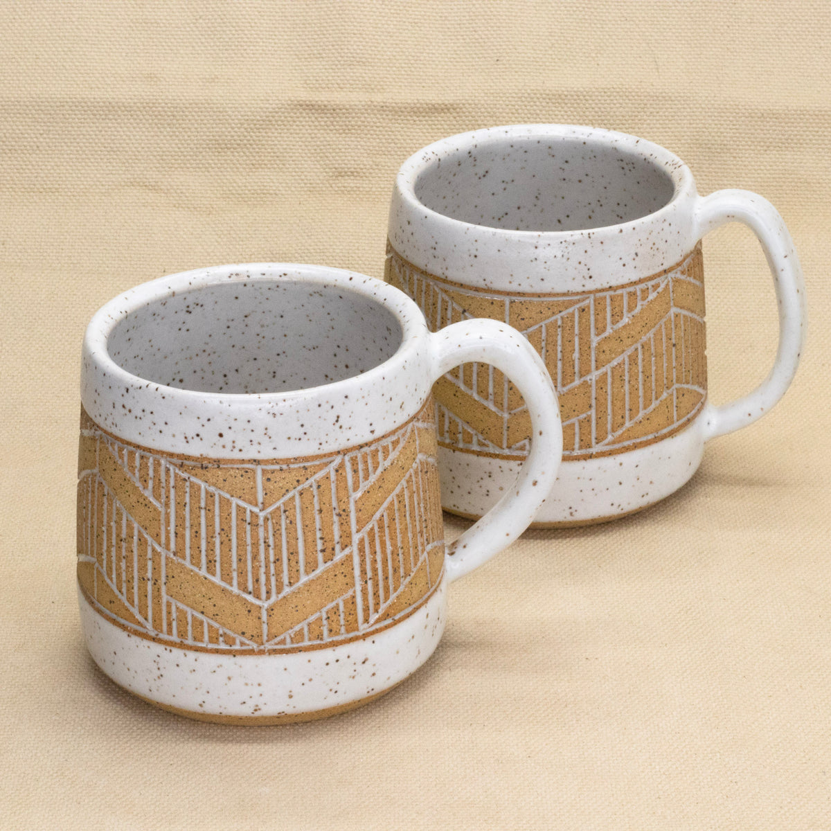 Chevron Mug (White) by Sanctuary Ceramics