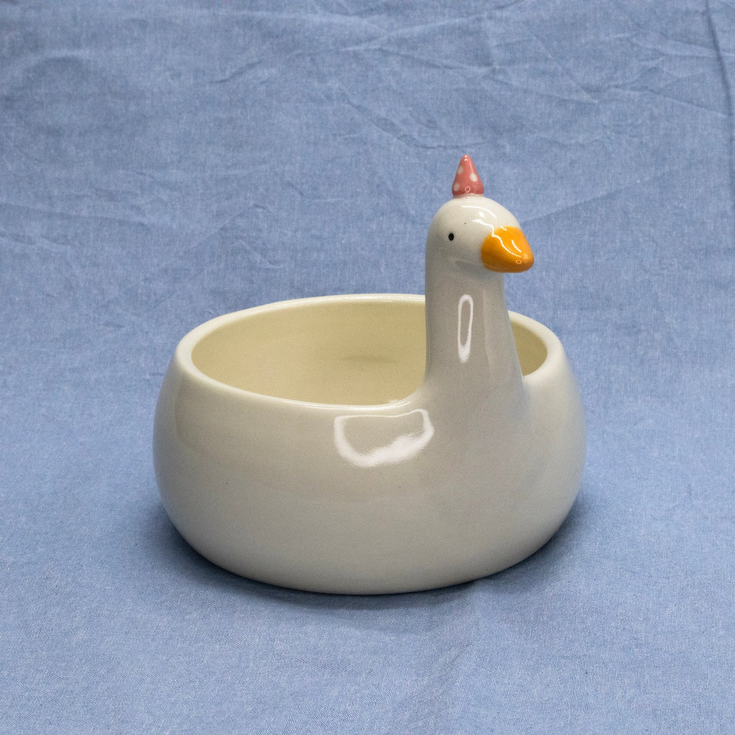 Silly Goose Planter (Pink Hat) by Mud Monster Clayworks