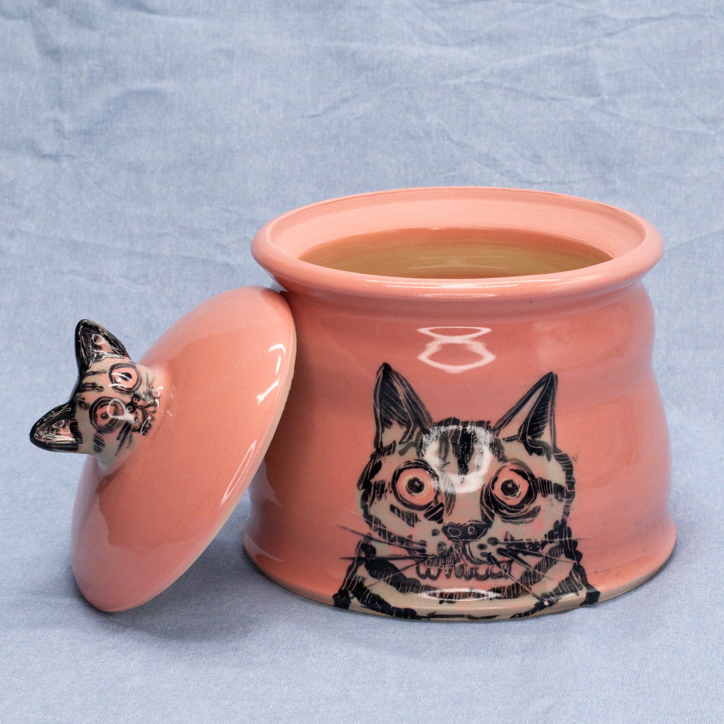 Lucky Kitty Head Jar by Frank Jacques