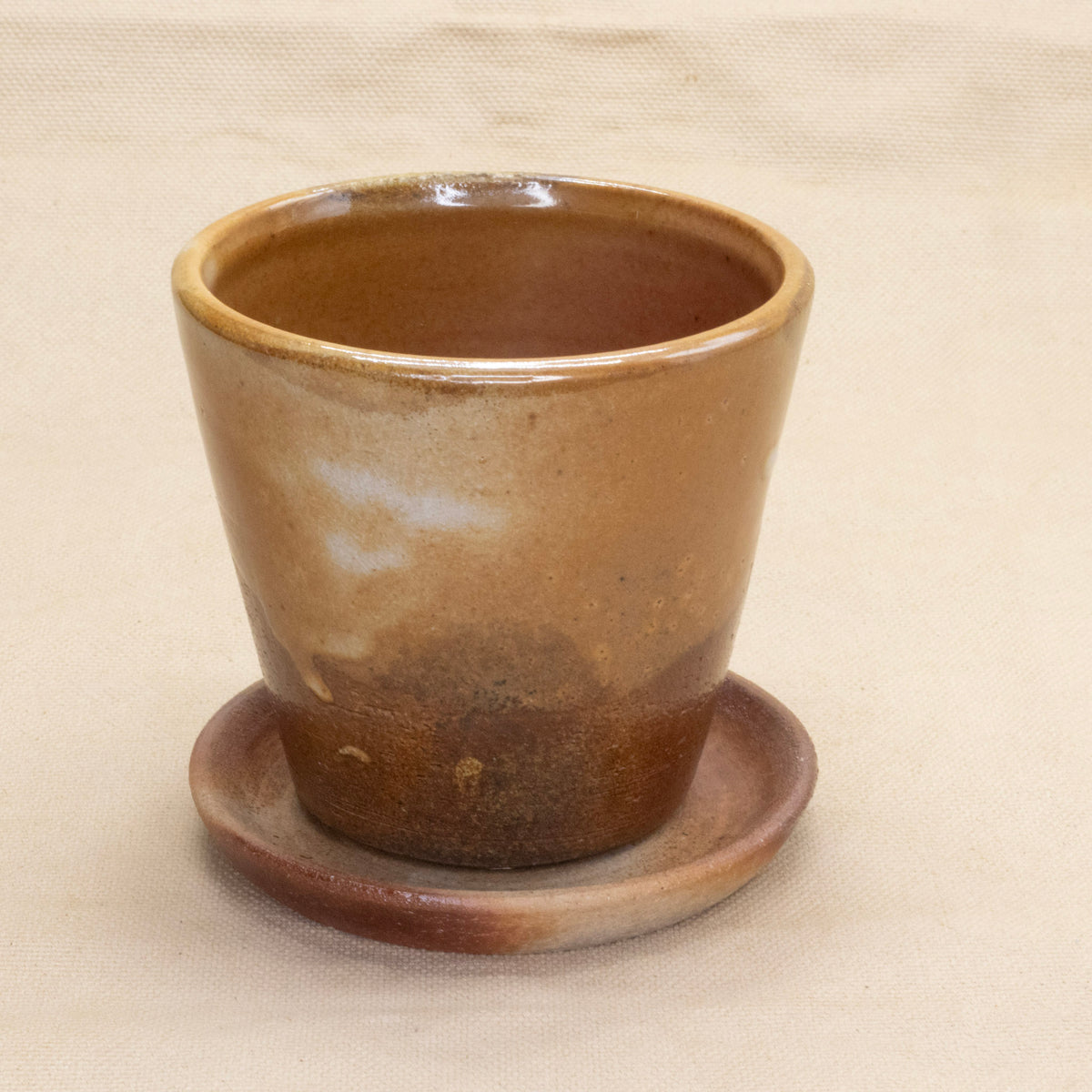 Wood-Fired Planter with Drip Tray by Full Spectrum Ceramics