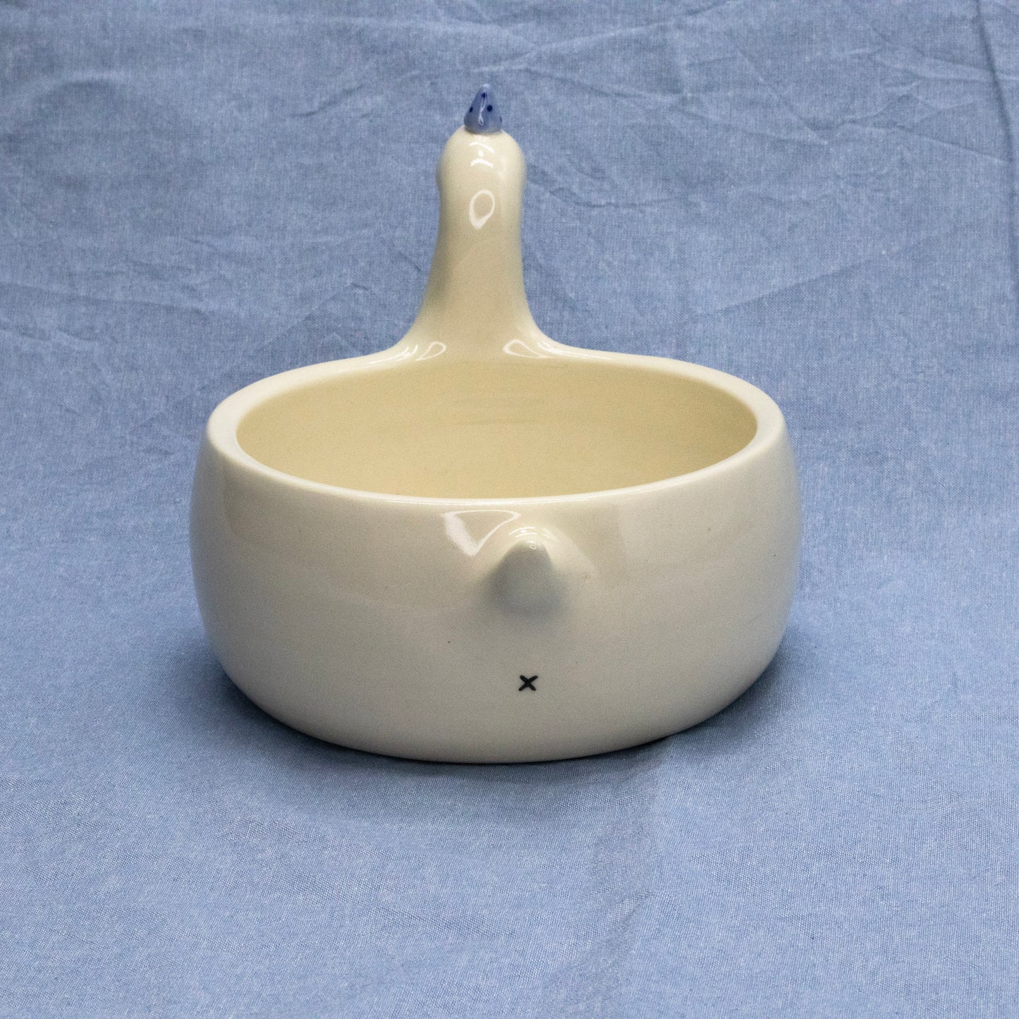 Silly Goose Planter (Blue Hat) by Mud Monster Clayworks