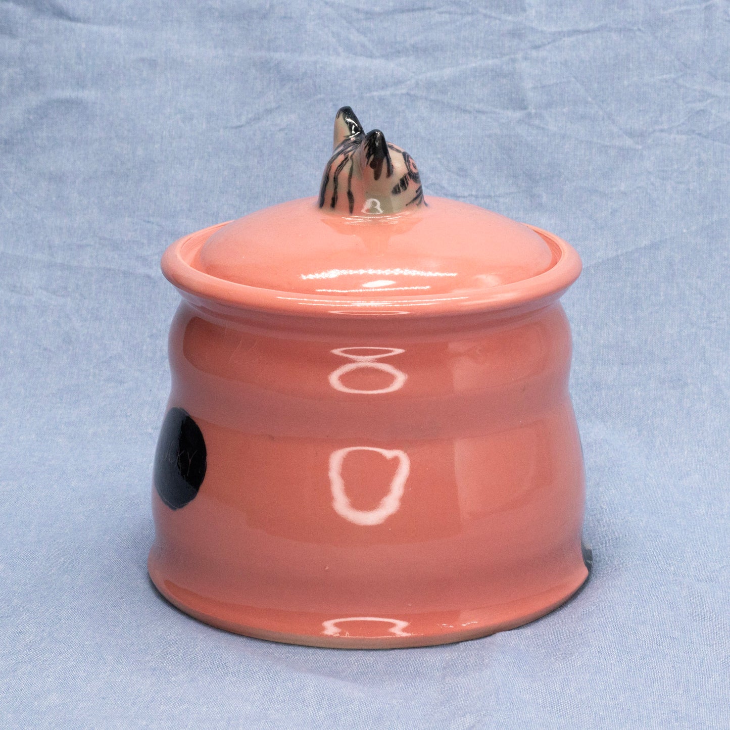 Lucky Kitty Head Jar by Frank Jacques