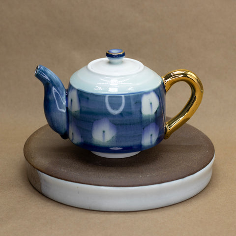 Floral Blue and White Teapot