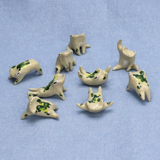 Yoga Frog Figurines by Honeydew Moon Studio
