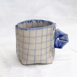 Nerikomi Check Pattern Origami Teacup by Saori M Stoneware