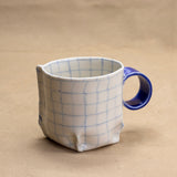 Nerikomi Check Pattern Origami Mug by Saori M Stoneware