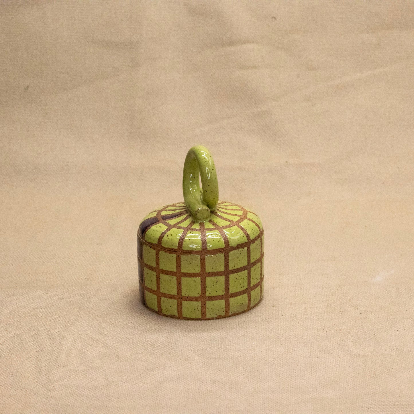 Chartreuse Lidded Jar by Wrecky Designs