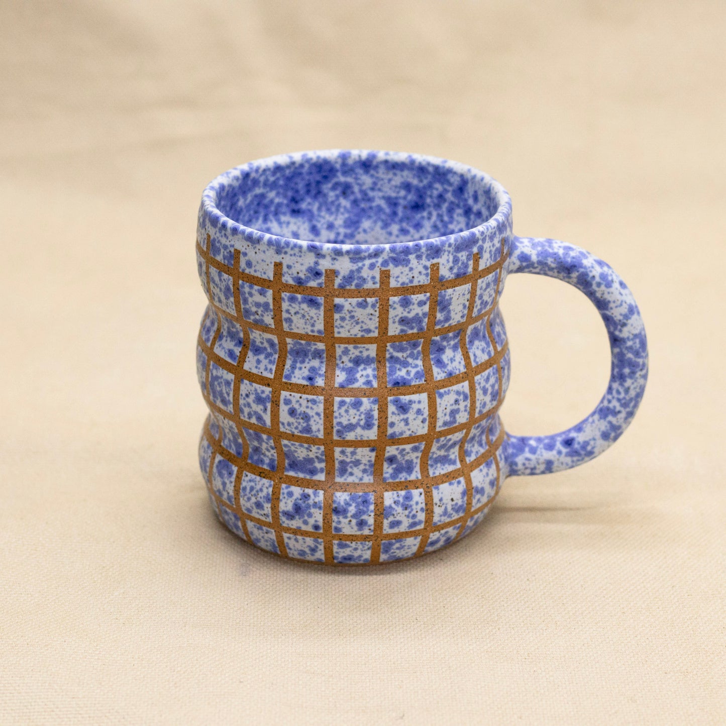 Blue Splatterware Bubble Mug by Wrecky Designs