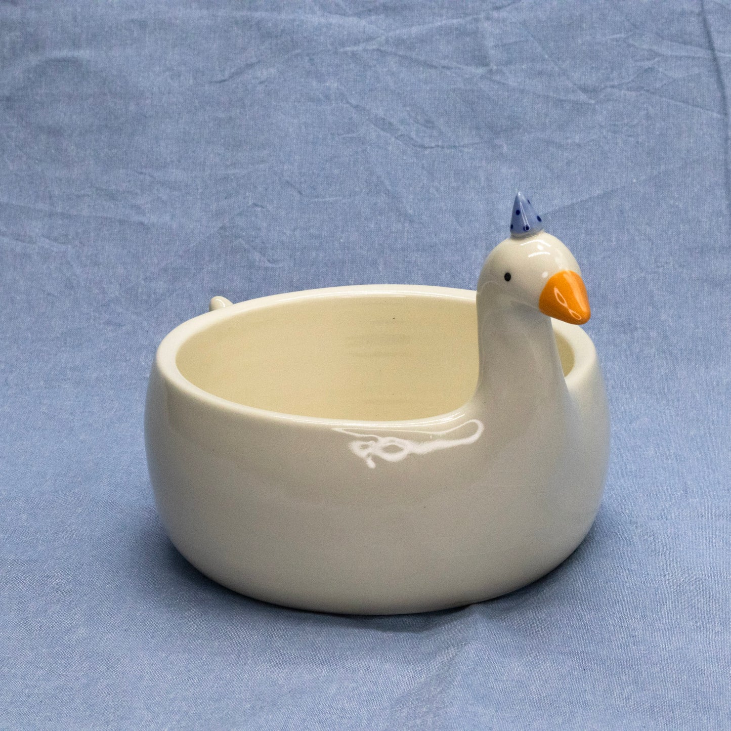 Silly Goose Planter (Blue Hat) by Mud Monster Clayworks
