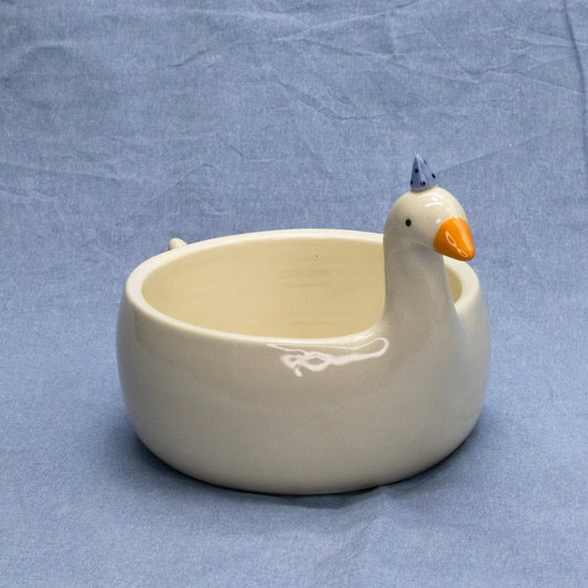 Silly Goose Planter (Blue Hat) by Mud Monster Clayworks