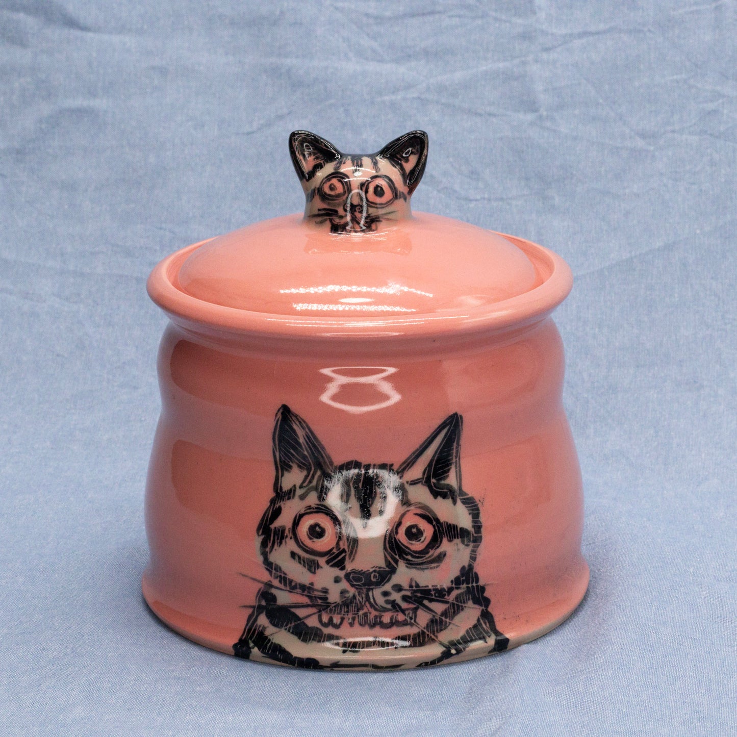 Lucky Kitty Head Jar by Frank Jacques