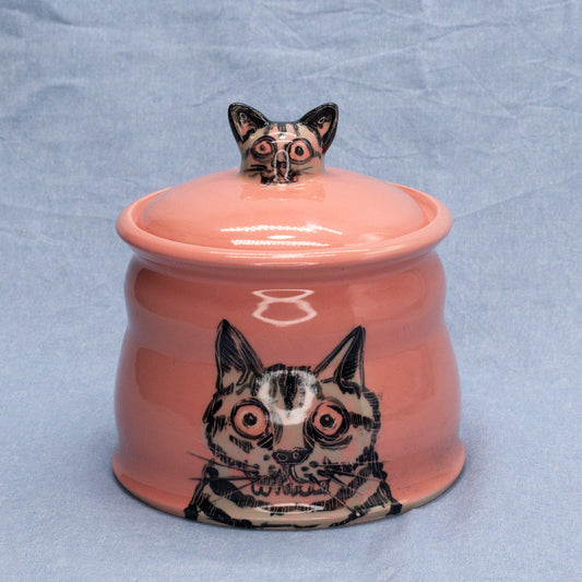 Lucky Kitty Head Jar by Frank Jacques