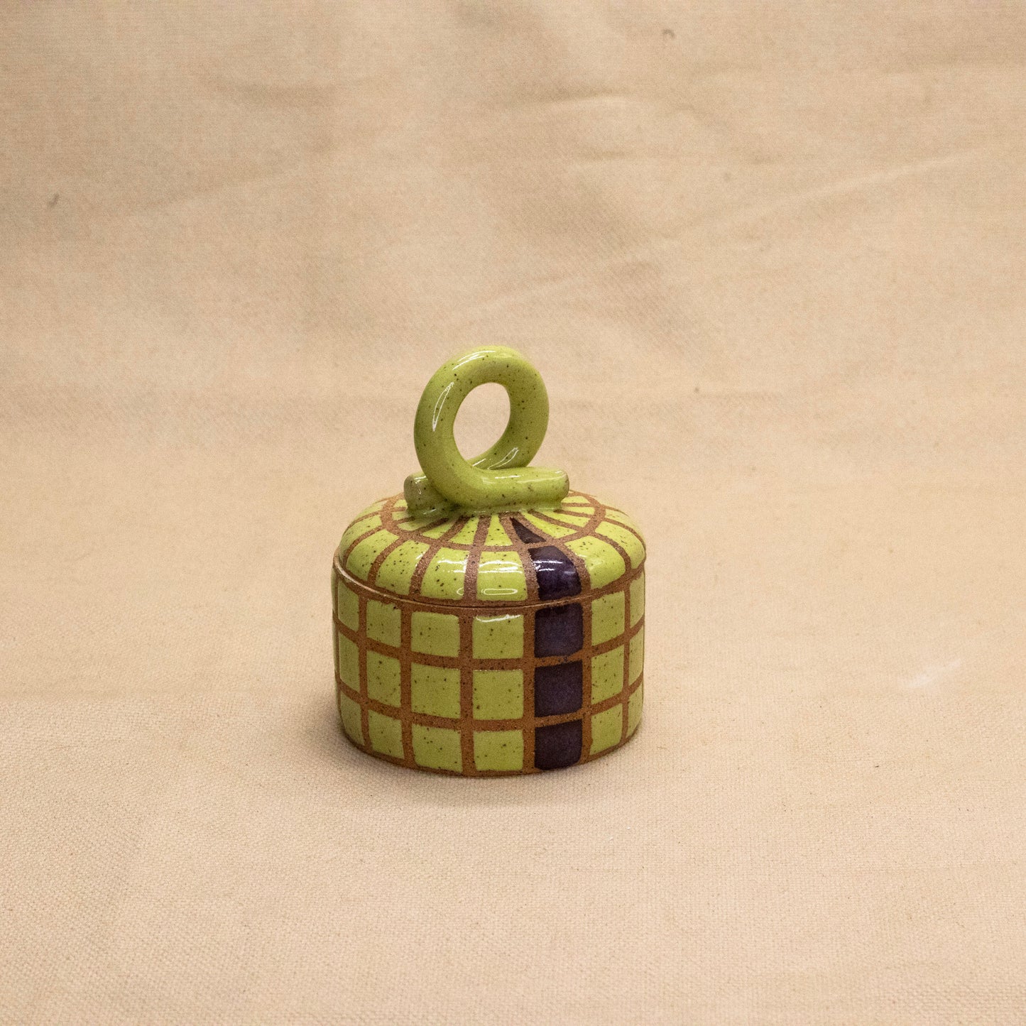 Chartreuse Lidded Jar by Wrecky Designs