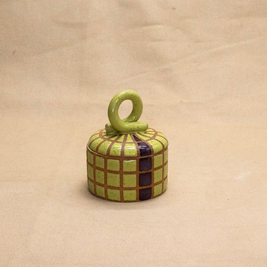 Chartreuse Lidded Jar by Wrecky Designs