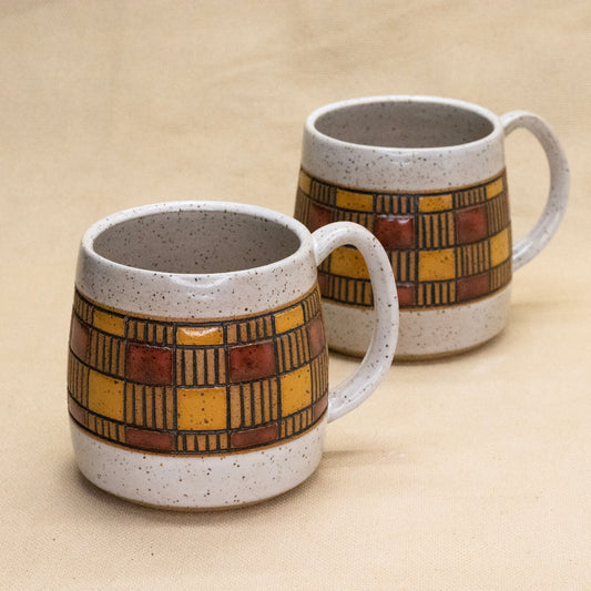 Spreadsheet Mug (Cedar/Wheat) by Sanctuary Ceramics