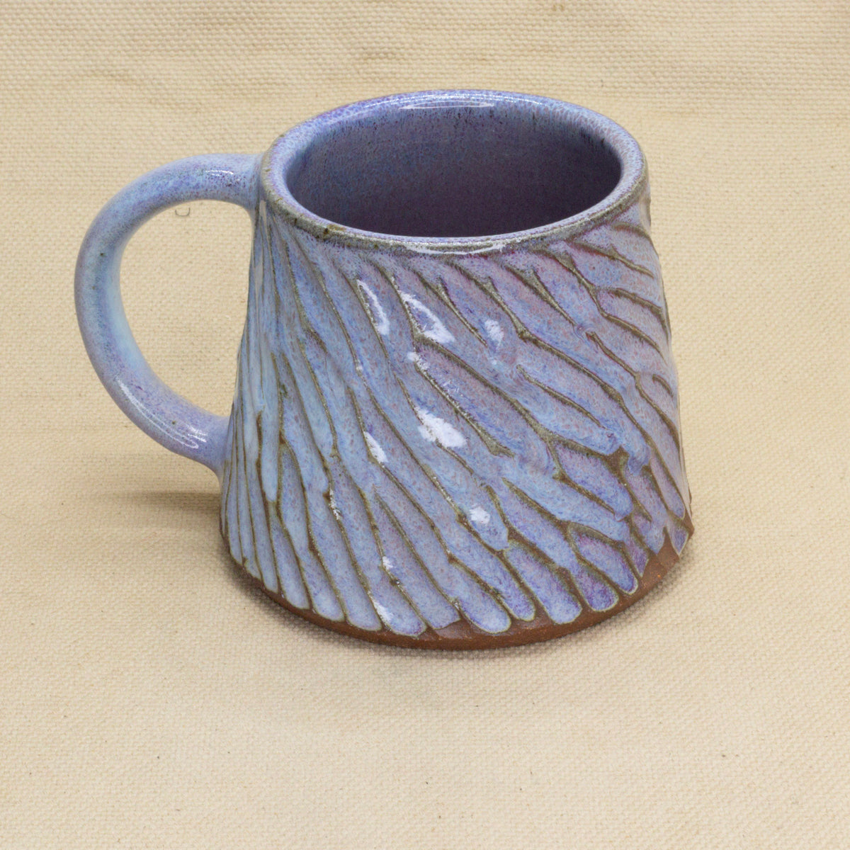Hand-Carved Blurple Mug by Jennifer Nerad