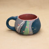 Gray/Blue Nerikomi Mugs by Liz Benko