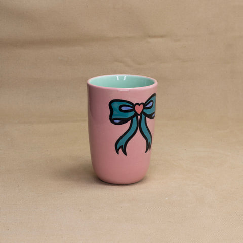 Large Bow Cup (Pink) by The Introverted Potter