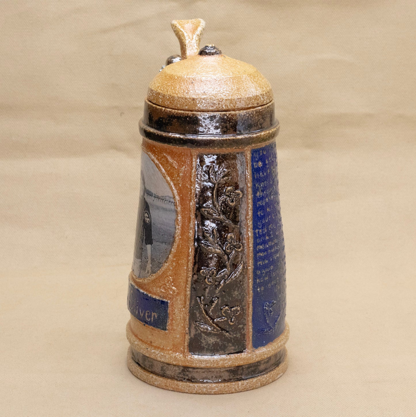 Mary Oliver Stein (with lid and hinge) by Olivia Ruth