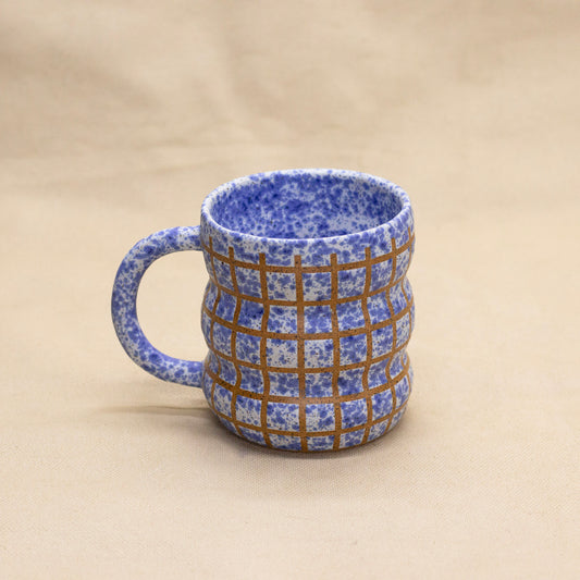 Blue Splatterware Bubble Mug by Wrecky Designs