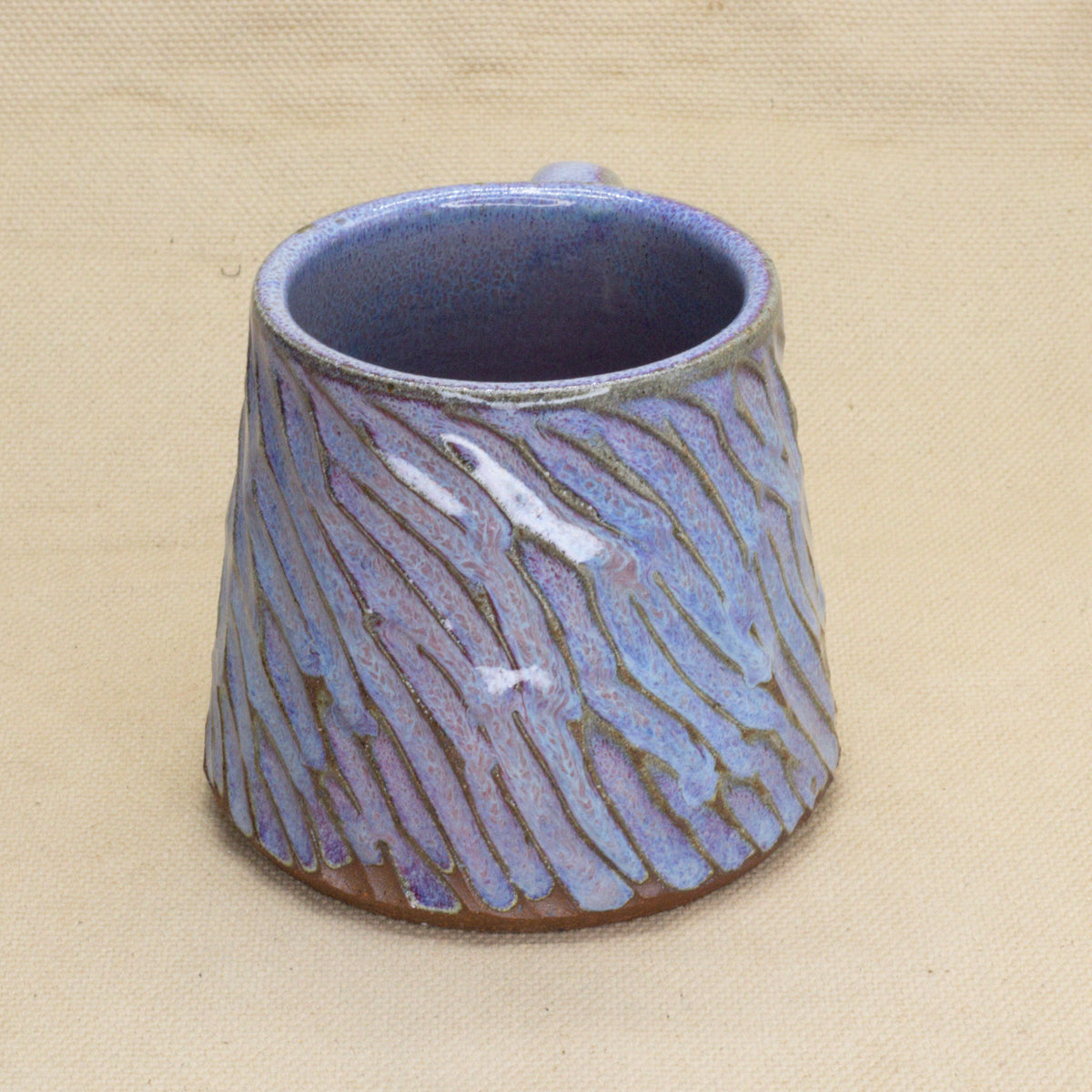 Hand-Carved Blurple Mug by Jennifer Nerad