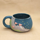 Gray/Blue Nerikomi Mugs by Liz Benko