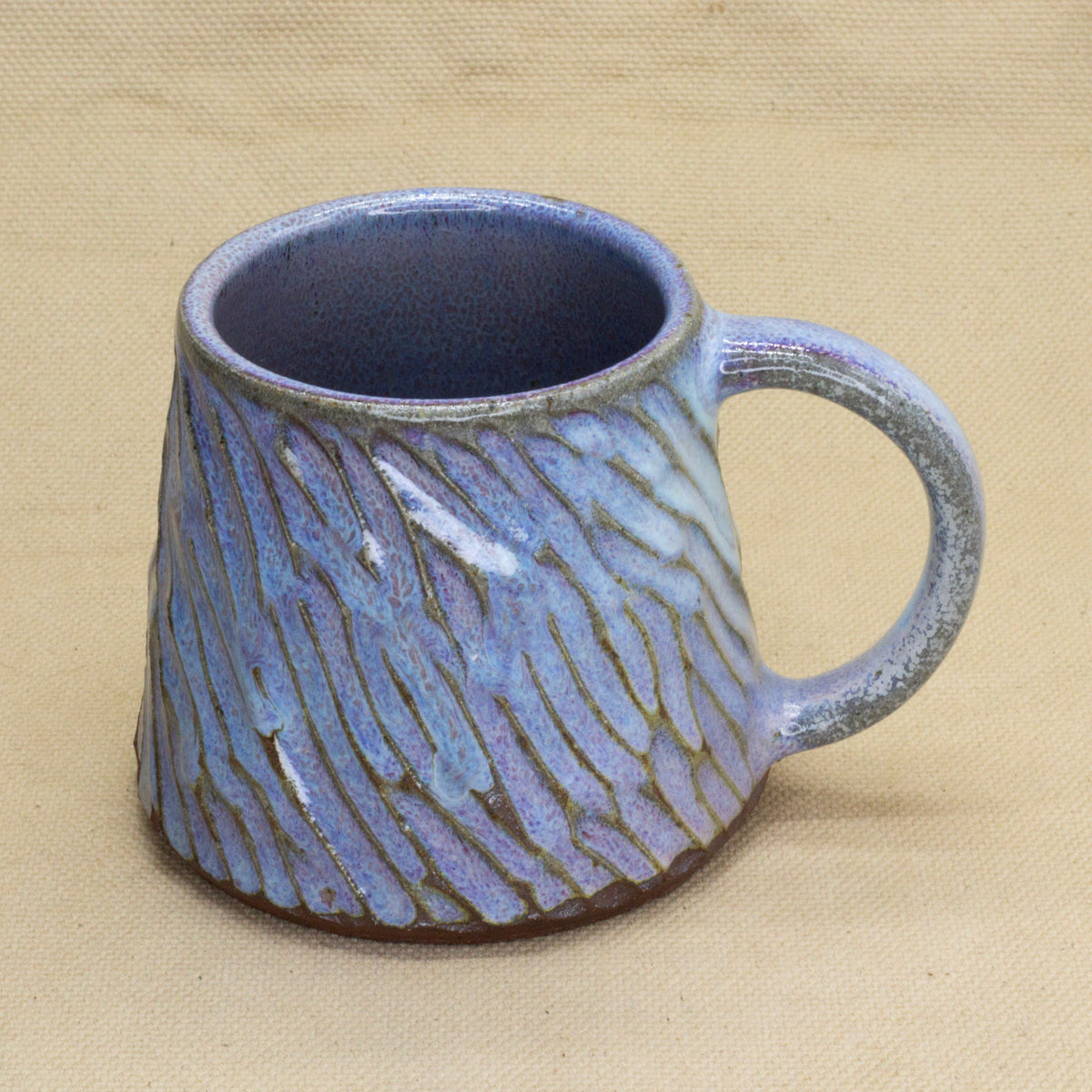 Hand-Carved Blurple Mug by Jennifer Nerad
