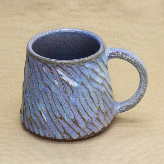 Hand-Carved Blurple Mug by Jennifer Nerad