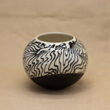 Black Lined Bulb Vase by Olivia Avery