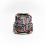 Quilt Mug with pink handle by Be Rose Snyder