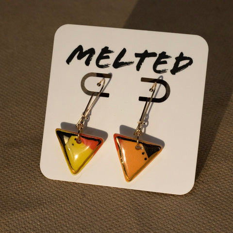 Angle Earrings #2 by Melted Porcelain