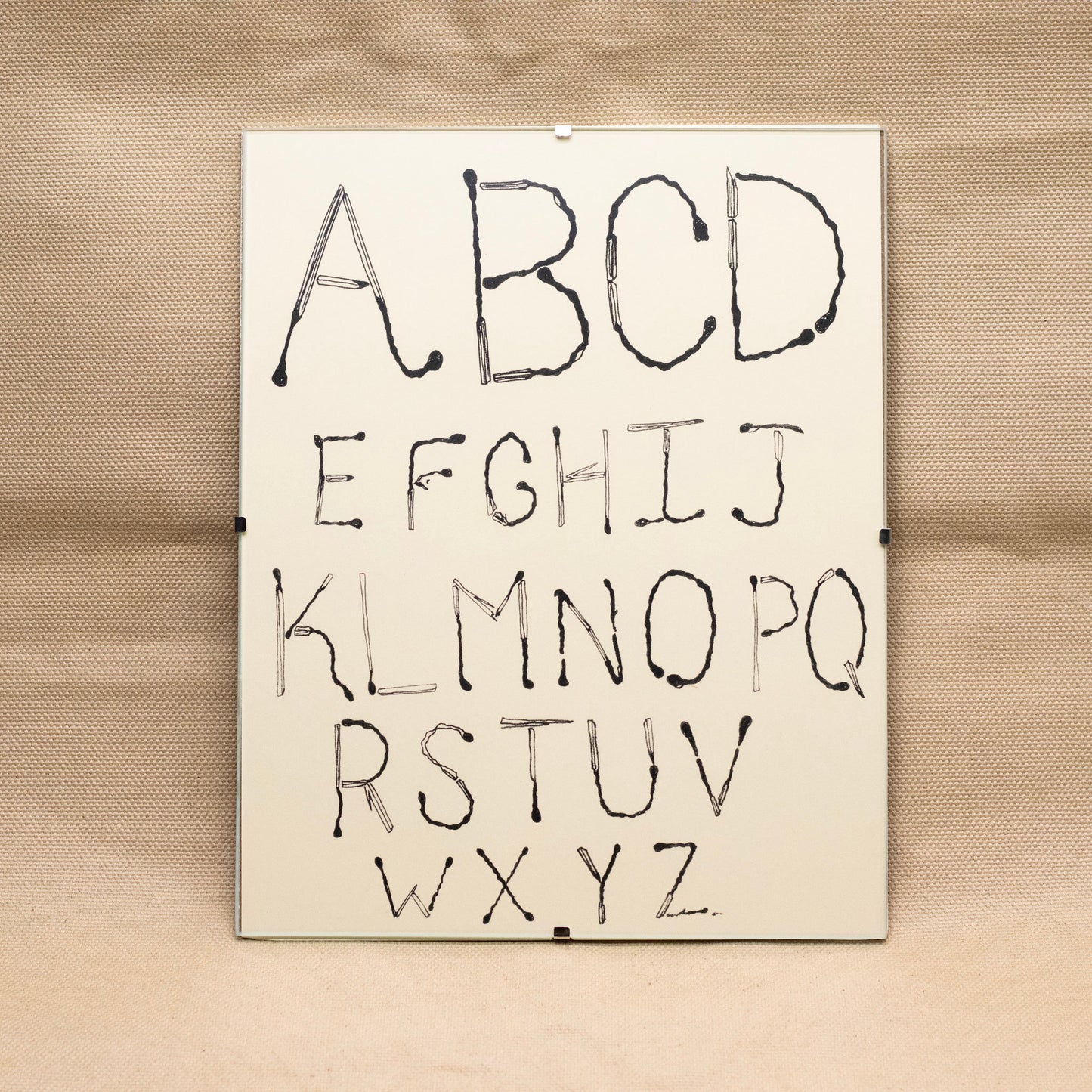 Framed Match Font Print by Kyle Jordan