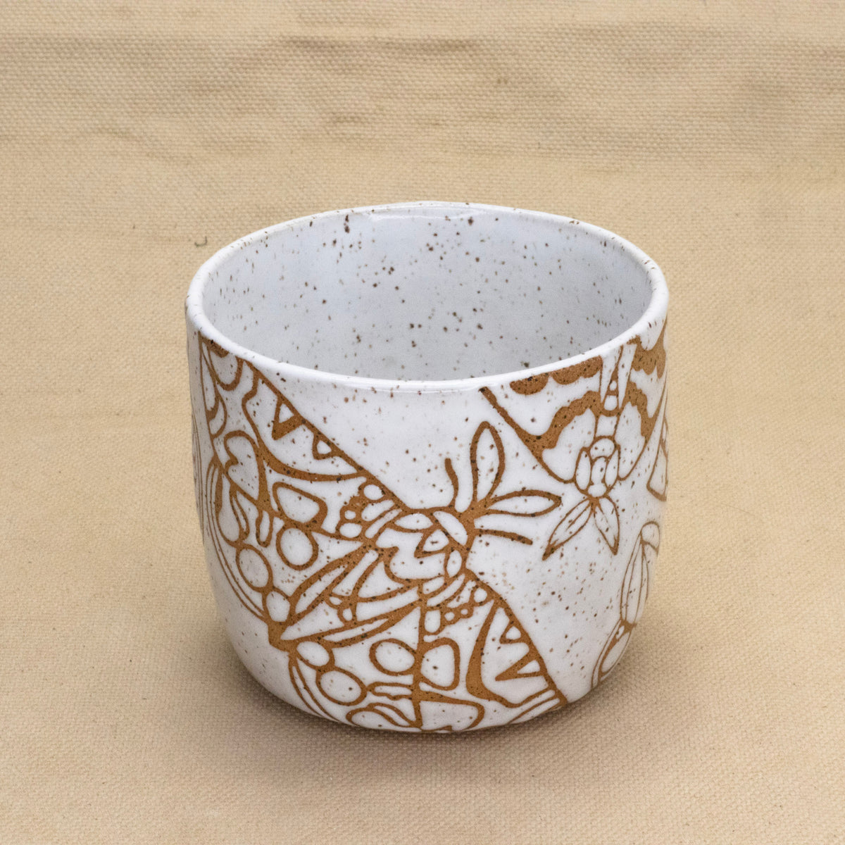 All White Moth Mug by Jess Wiseheart
